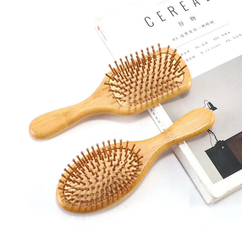 Ergonomic Wooden Handle Detangler Wooden Brush for Massaging Scalp - Image 2
